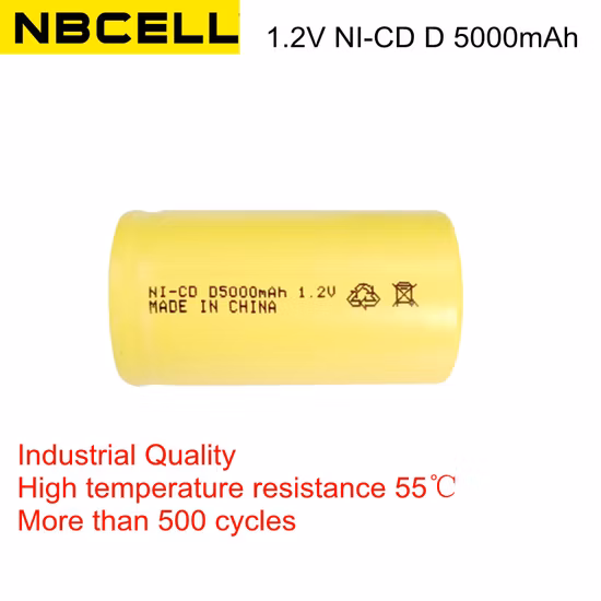 Industrial Quality 1.2V Ni-CD NiCd 5500mAh Size D Rechargeable Battery for Flashlight