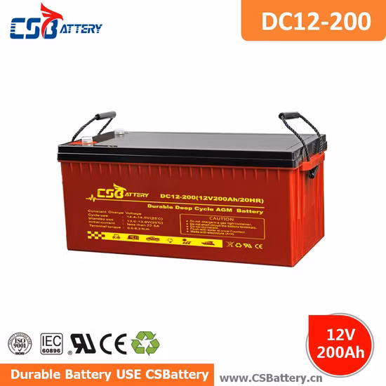 12V200ah Deep Cycle AGM Battery for Bts-Stations/Automotive/Pond-Fountain-Pumps/Buggies/Forklift/Solar Energy/Power/UPS 12V200ahbattery